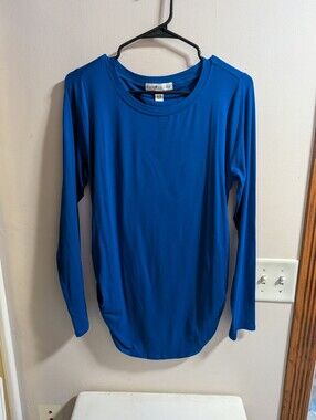 New Women's 1x Blue Long Sleeve Shirt